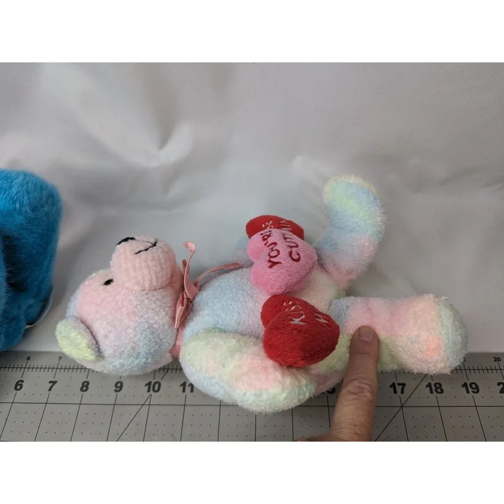 GAC Valentines Bear Plush Lot 1998 Hearts Kiss 8 9 Inch Stuffed Animal‎ Toy
